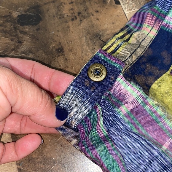 Anthropologie patchwork shorts NEW medium cotton tie dye southwestern - Picture 10 of 12